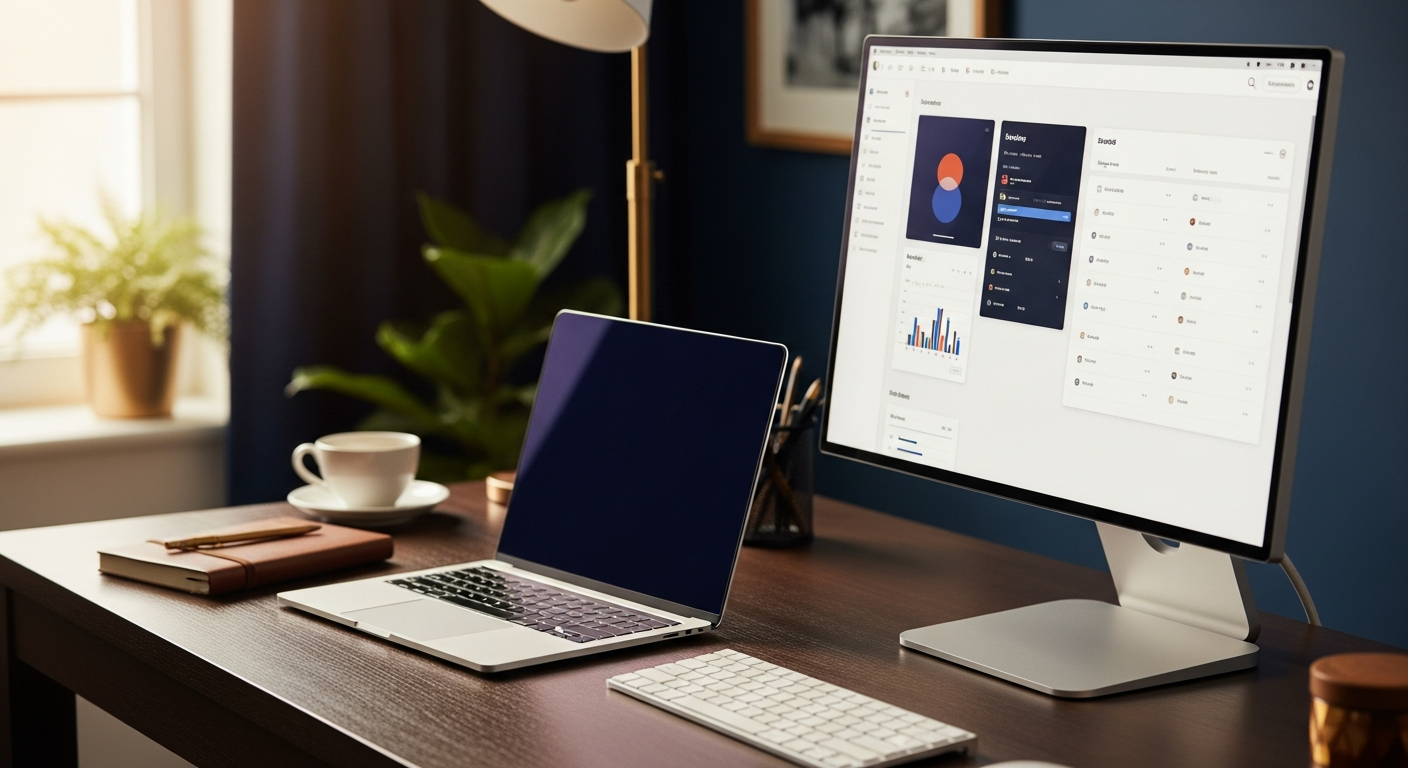 MacBook Airとサブモニターのデスク環境