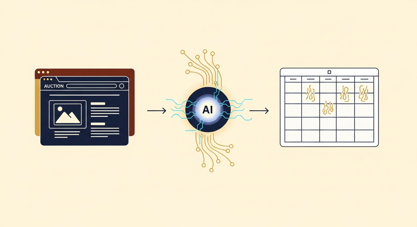 ヤフオクURL → AI → Excel 自動化フロー